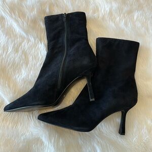 Steve Madden Sensible Bootie - black suede heeled bootie